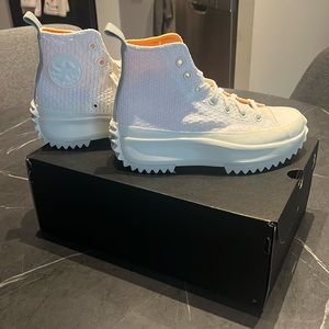 NWT White platform converse